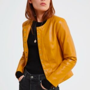 Zara faux leather jacket (NWT) - size M - mustard yellow